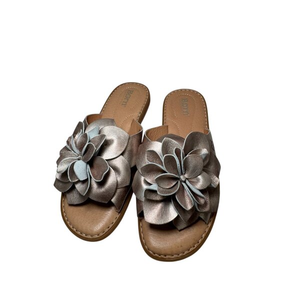 Born | Azalea Metallic Leather Floral Sandal size 7 NEW - Picture 3 of 5